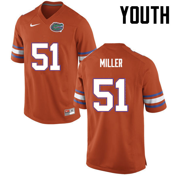 Youth Florida Gators #51 Ventrell Miller College Football Jerseys-Orange - Click Image to Close
